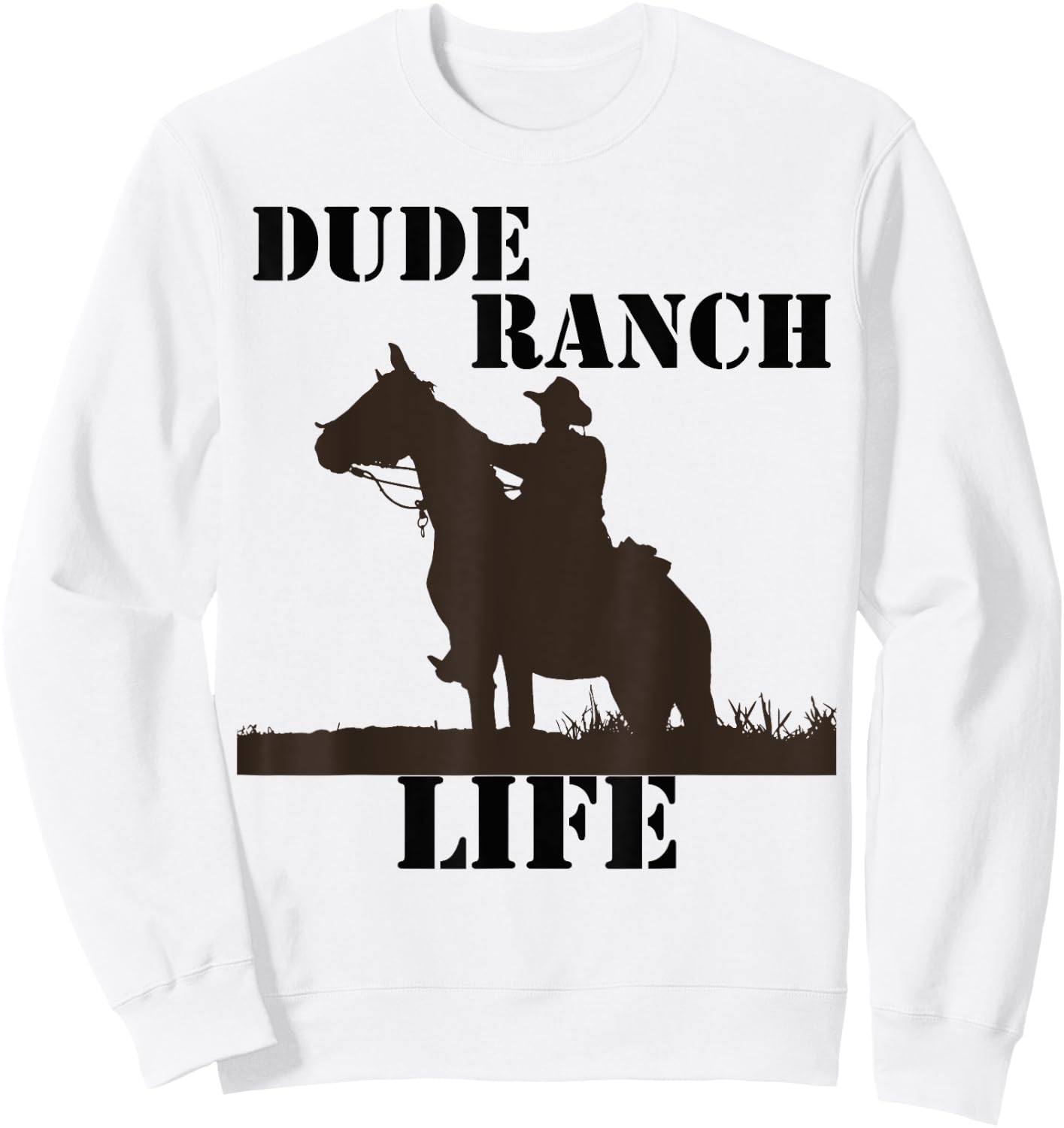Cool Dude Ranch Life Horse Men Women Kids Boys Girls Sweatshirt - Sweatshirt | White