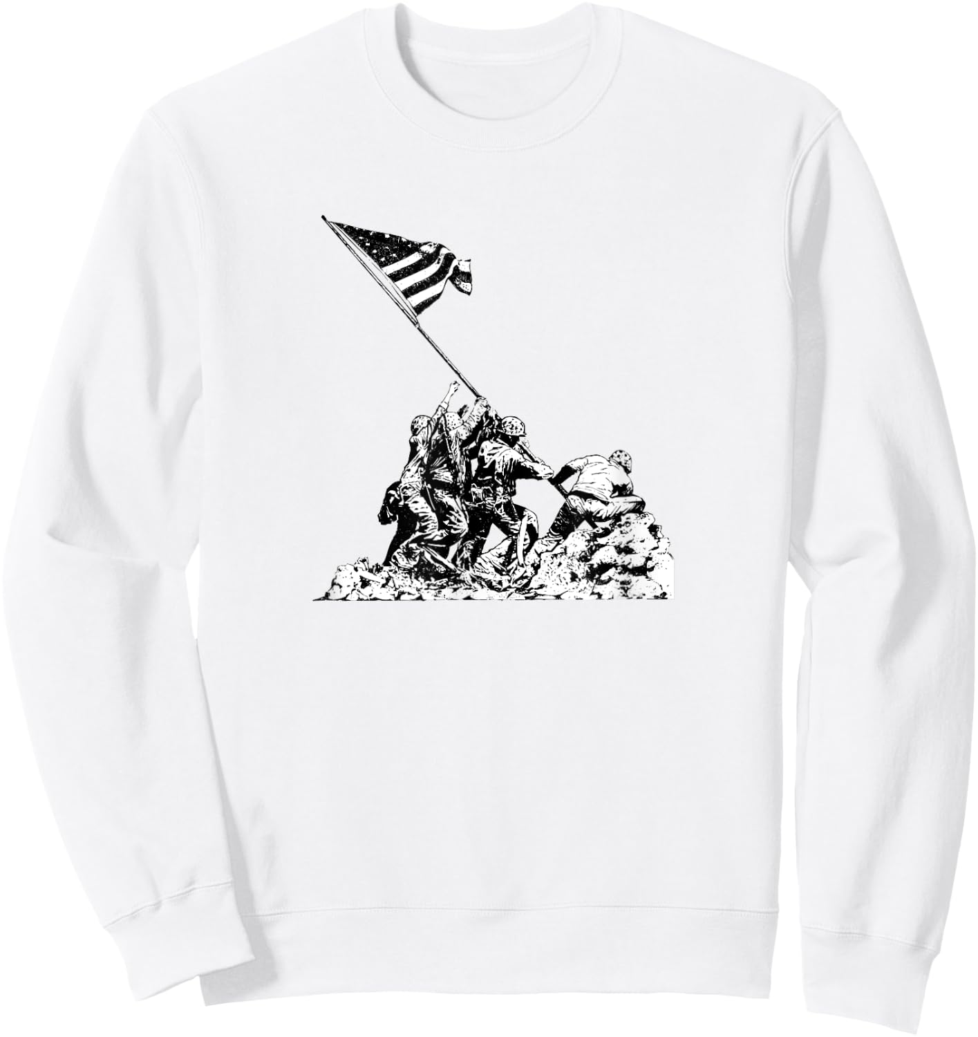 Raising Flag on Iwo Jima T Shirt Sweatshirt - Sweatshirt | White