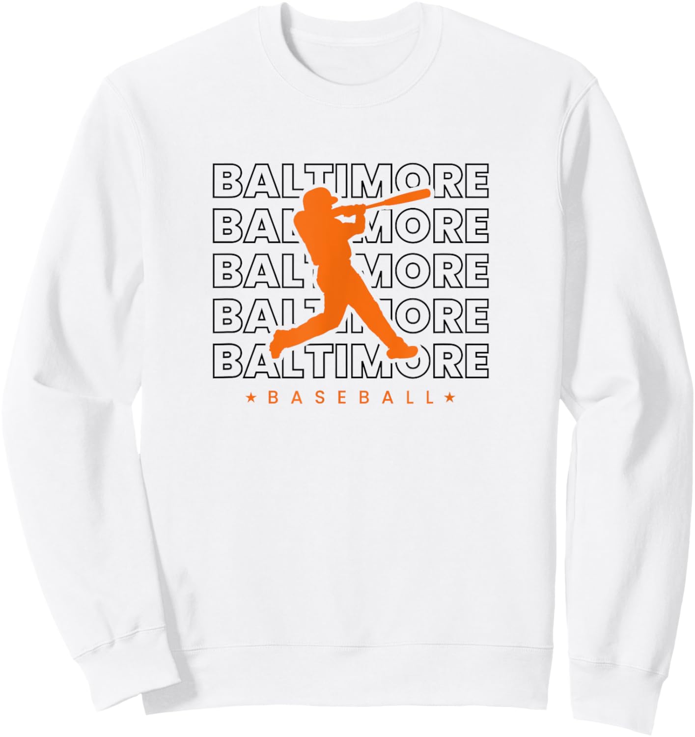 Baltimore Baseball Minimalist Classy Retro Baseball Lover Sweatshirt - Sweatshirt | White