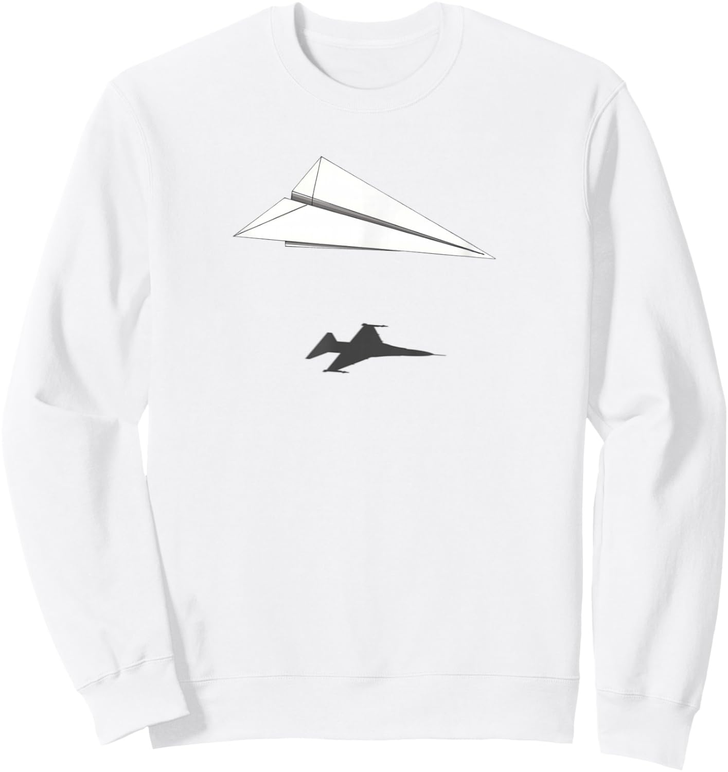 Paper Airplane Shadow F-16 Fighting Falcon Sweatshirt - Sweatshirt | White