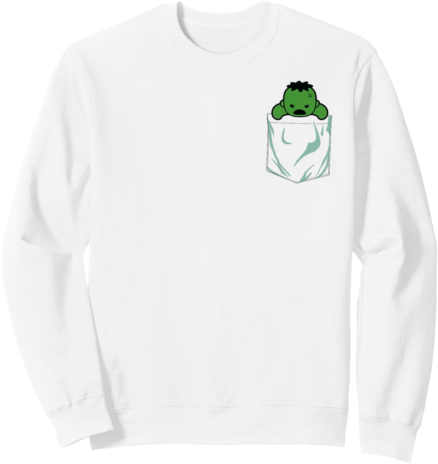 Marvel Incredible Hulk Left Chest Pocket Graphic Sweatshirt - Sweatshirt | White