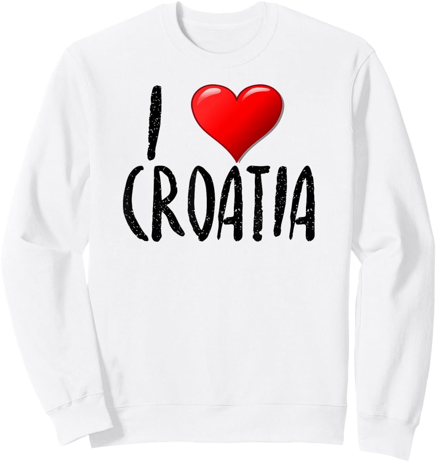 I Love Croatia- - Traveler - Souvenir Sweatshirt - Sweatshirt | White