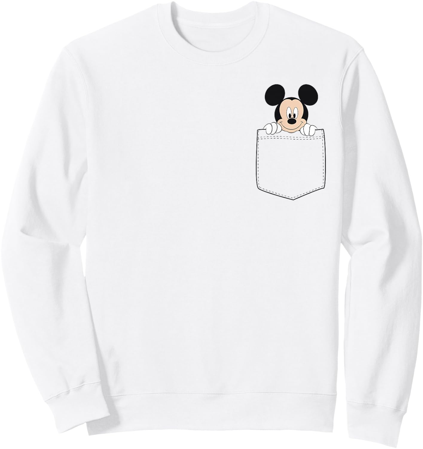 Disney Adult Classic Fit Mickey Mouse - Blue Cotton , ODNY-2045 Sweatshirt - Sweatshirt | White
