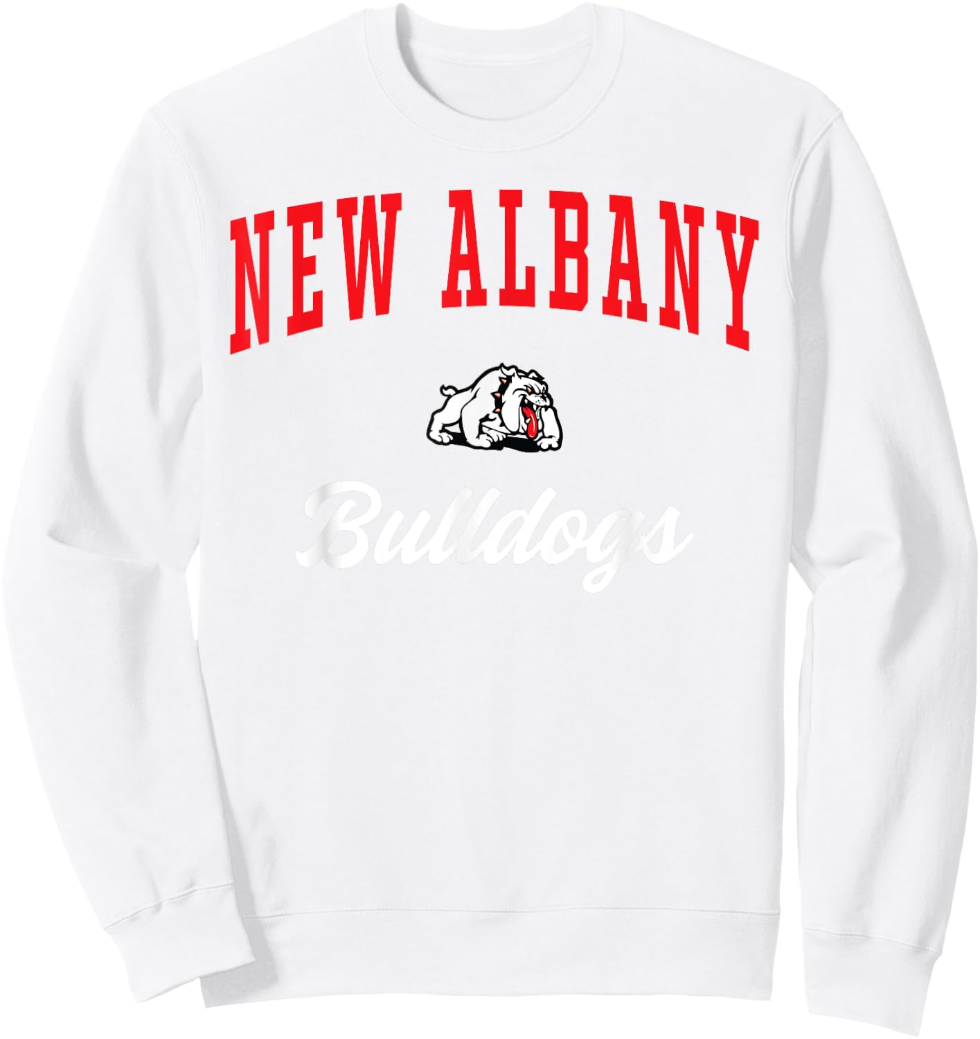 New Albany High School Bulldogs Sweatshirt - Sweatshirt | White