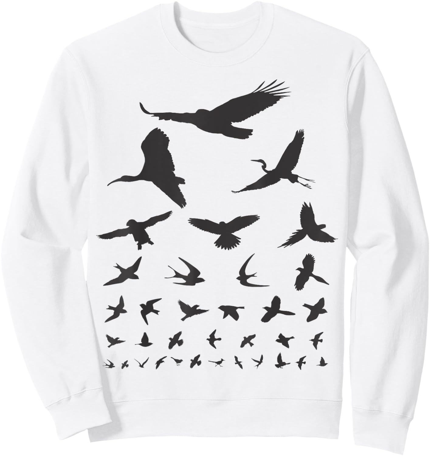 Happy Birding Women's Birdwatching Eye Chart , Grey, Small, Short Sleeve Sweatshirt - Sweatshirt | White