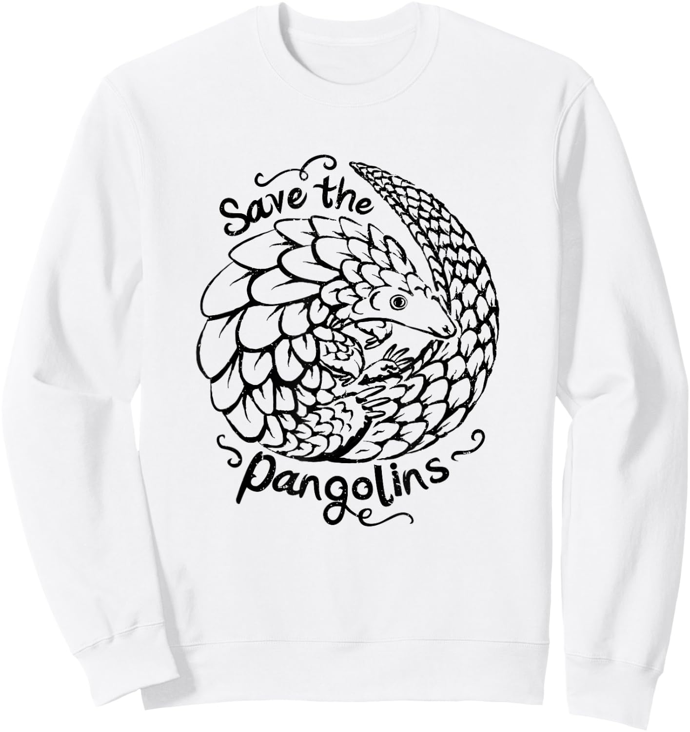 Cute Save Pangolin Conservation - Endangered Animal Welfare Sweatshirt - Sweatshirt | White