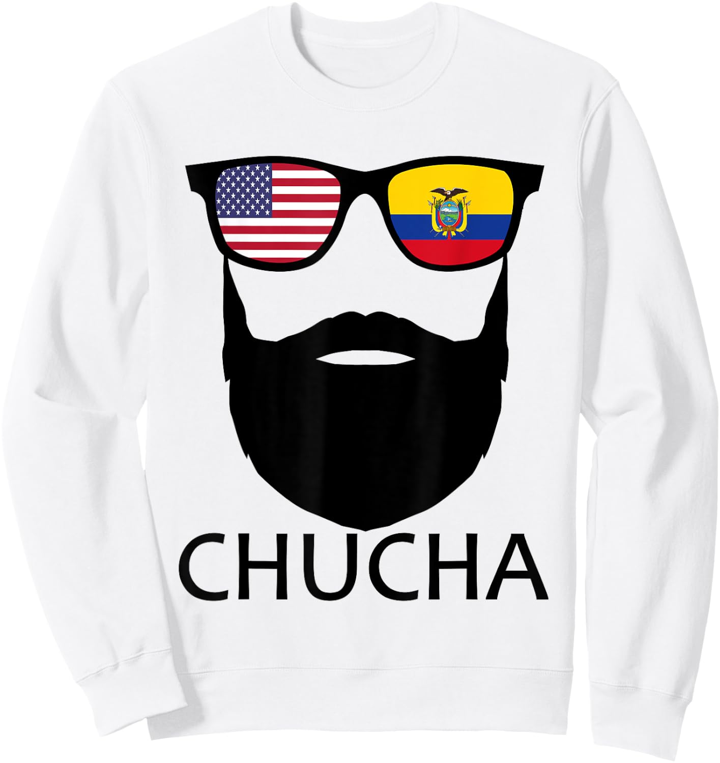 Half American Ecuadorian Chucha USA Ecuador Flag Patriot Men Sweatshirt - Sweatshirt | White