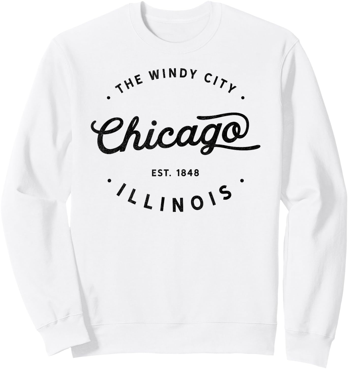 Classic Vintage Retro Chicago Illinois Windy City USA Gift Sweatshirt - Sweatshirt | White