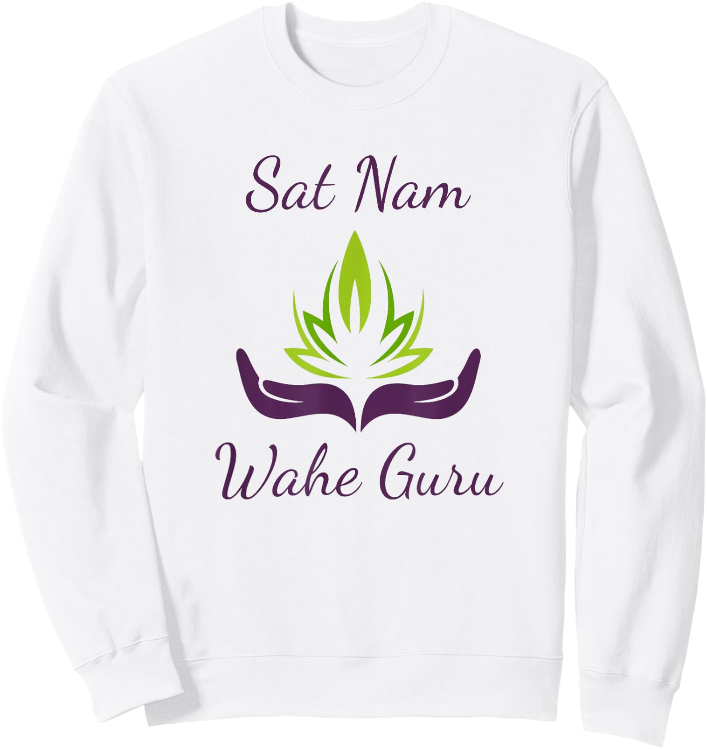 Kundalini Yoga Lotus Sat Nam Wahe Guru Sweatshirt - Sweatshirt | White