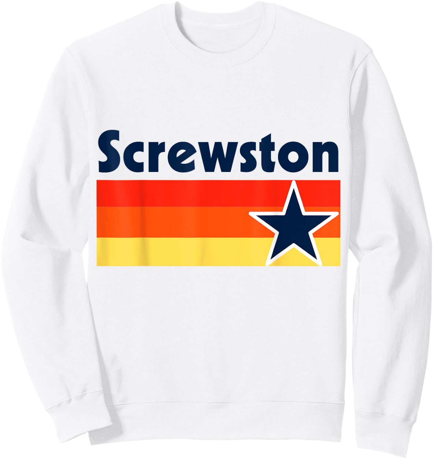 Screwston Texas H-town Houston Retro Sweatshirt - Sweatshirt | White
