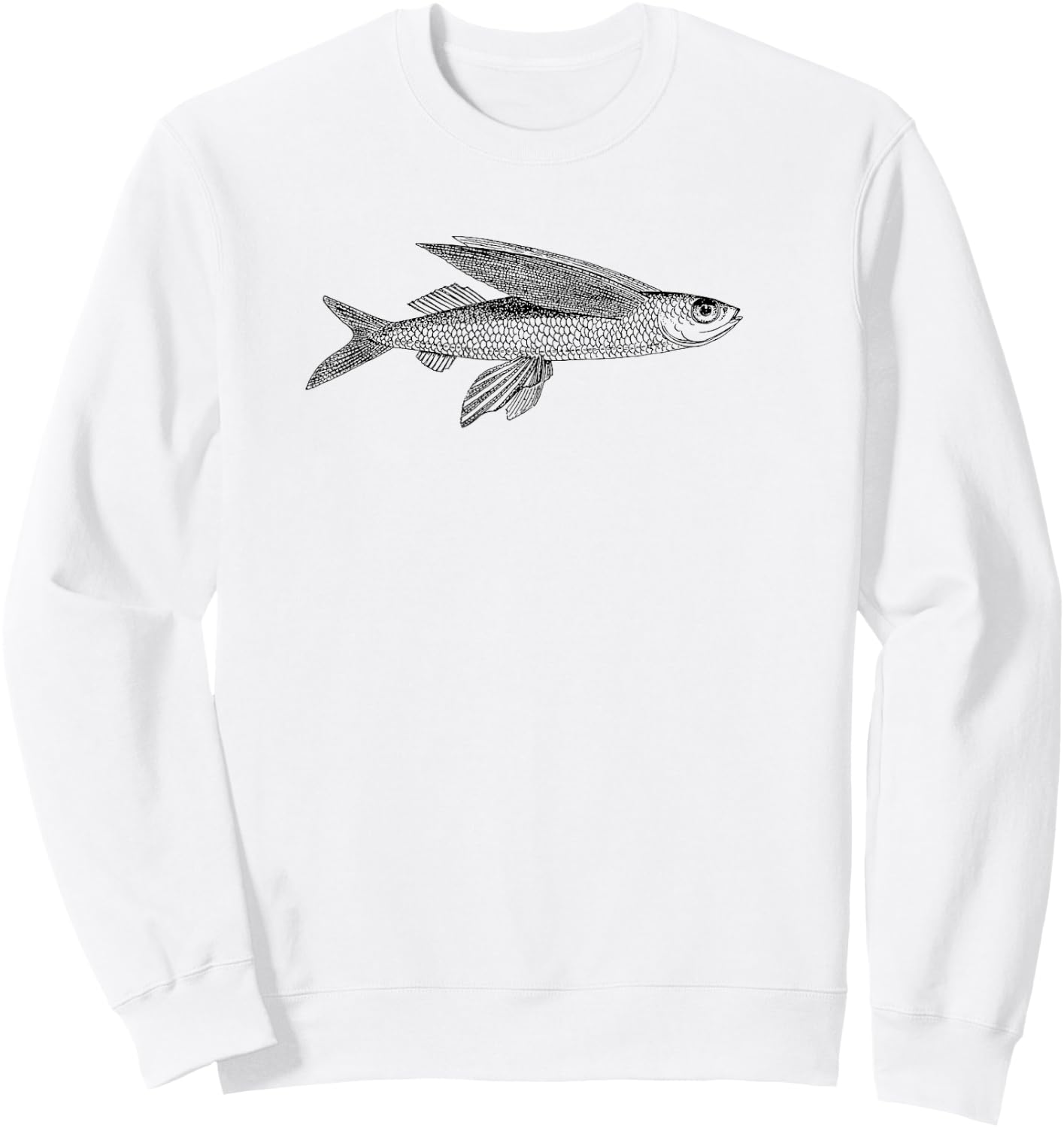 Flying fish simple graphic fisherman design Sweatshirt - Sweatshirt | White