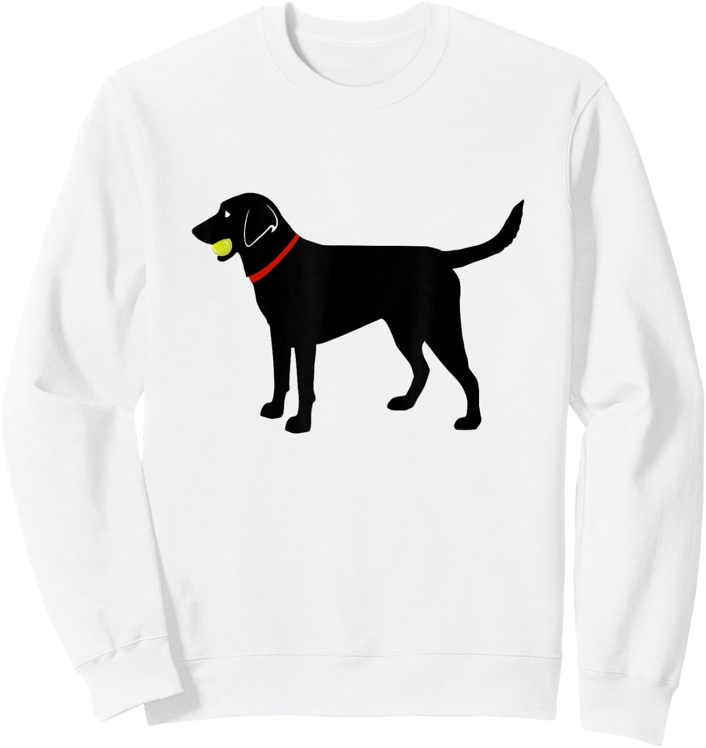 Labrador Retriever Fetch Black Lab Play Ball Sweatshirt - Sweatshirt | White