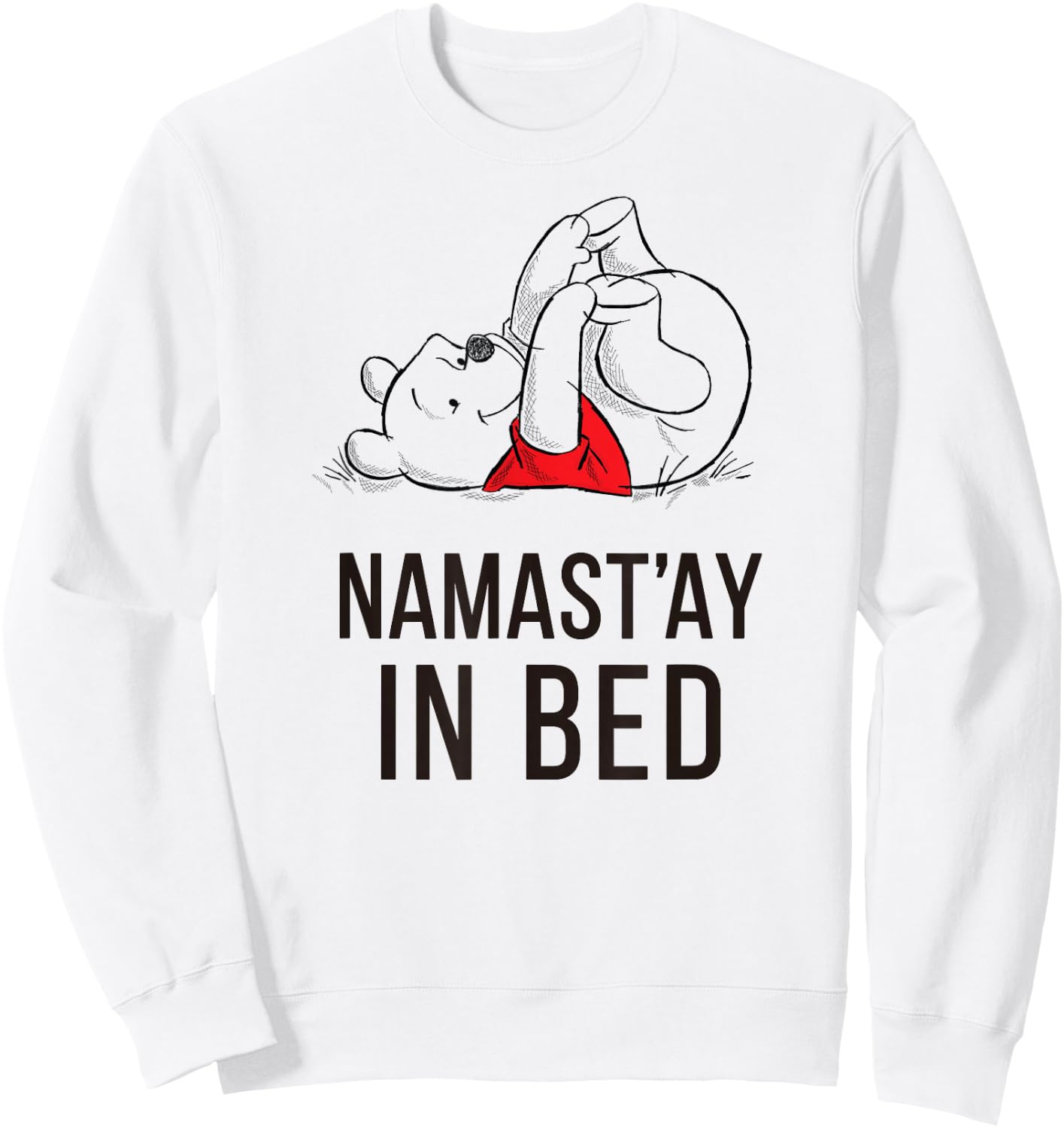 Disney Winnie the Pooh Namast'ay Short Sleeve Sweatshirt - Sweatshirt | White