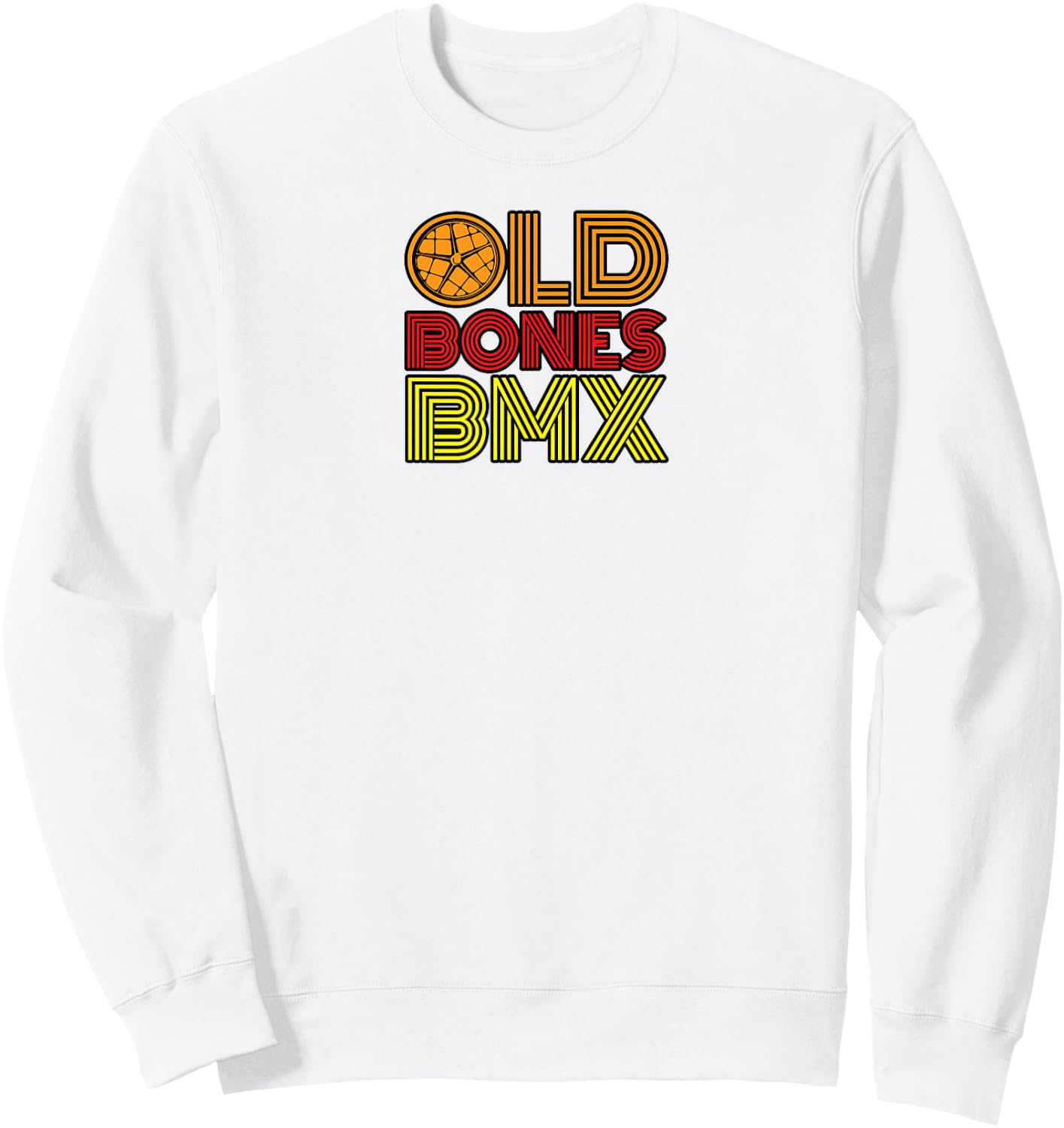 Old Bones Old School Moto Bmx Logo Shirt Sweatshirt - Sweatshirt | White