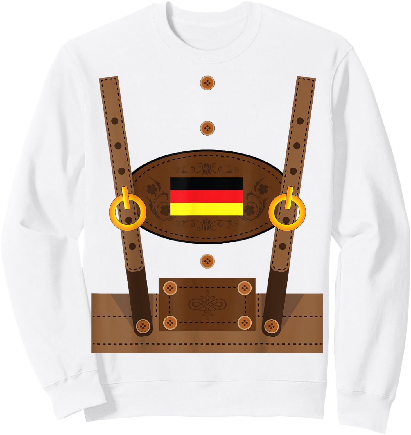 Lederhosen Funny Oktoberfest Germany Costume Shirt Sweatshirt - Sweatshirt | White