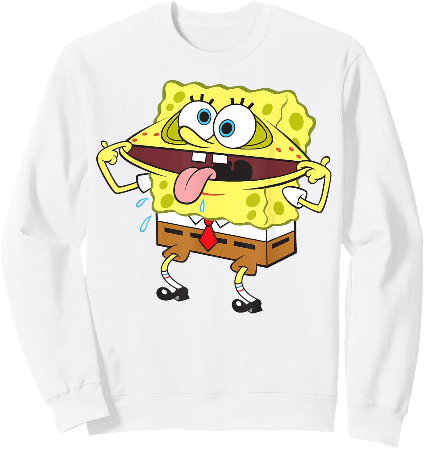 Spongebob SquarePants Goofy Face Funny Sweatshirt - Sweatshirt | White