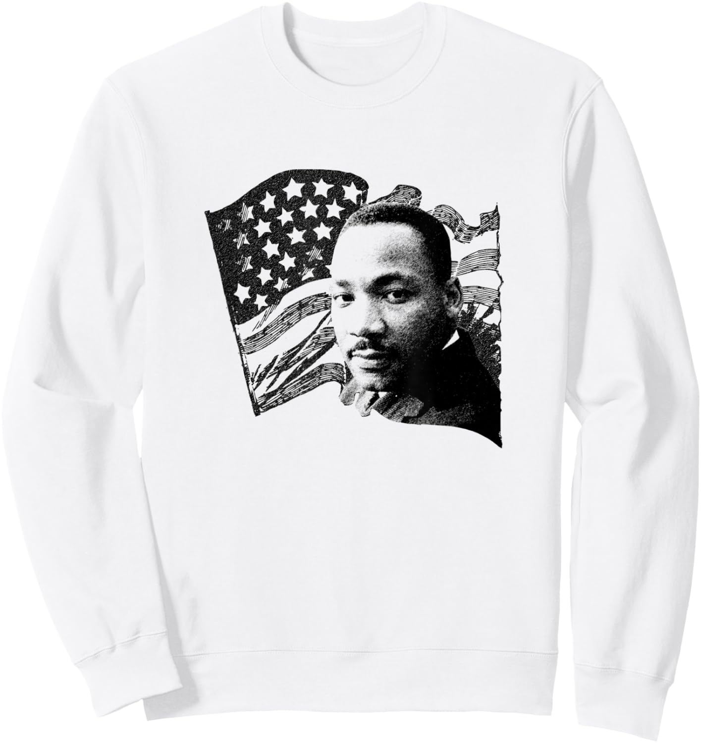 Martin Luther King Day Patriot USA Flag Pride T shirt Sweatshirt - Sweatshirt | White