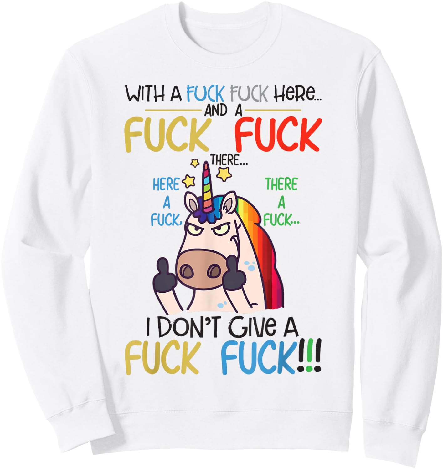 Funny Sarcasm Unicorn Shirt - Women's Adult Men's - White - Small - Short Sleeve - Cotton 65% Polyester 35% - Modern Classic - Everyday - Birthday - Lace Embellishment Sweatshirt - Sweatshirt | White