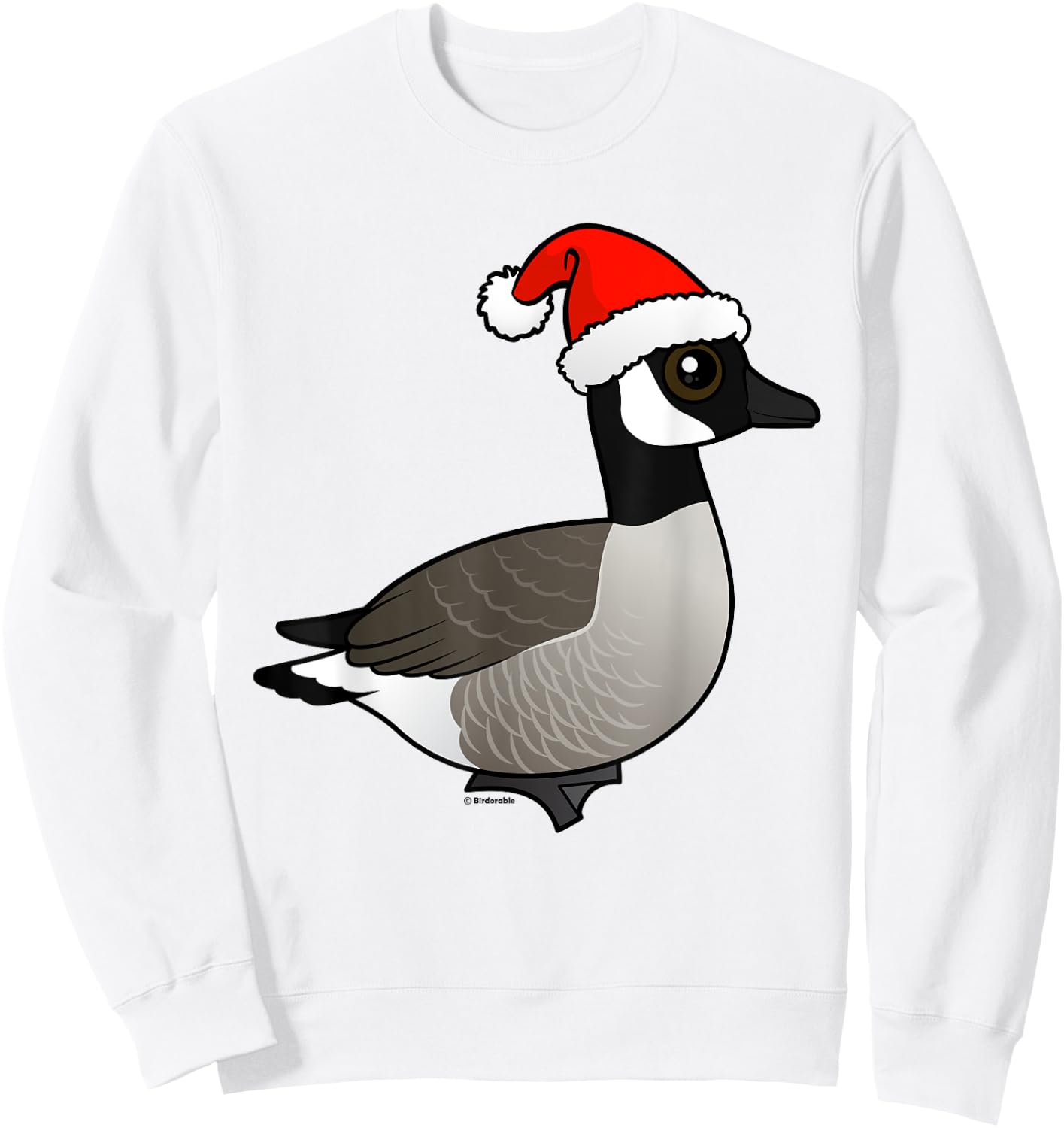 Funny Cute Cartoon Santa Canada Goose Christmas Gift Sweatshirt - Sweatshirt | White