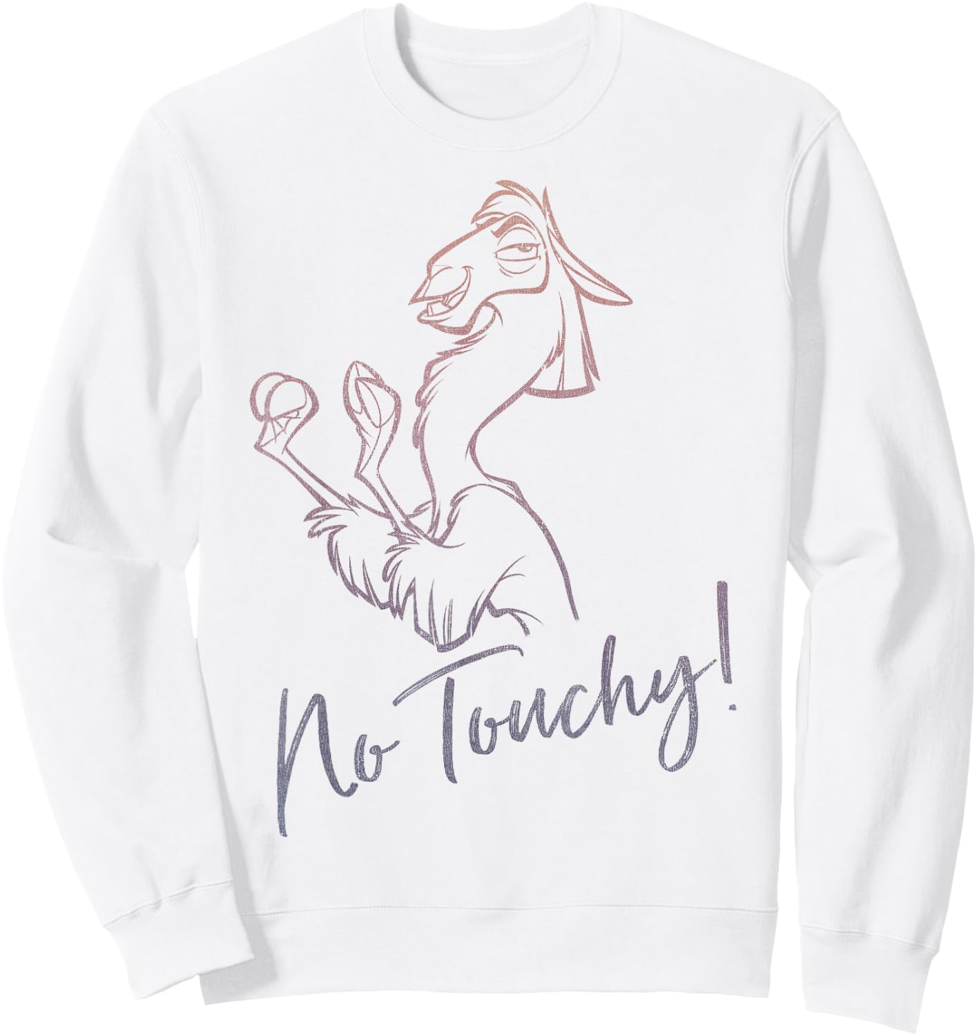 Disney Emperor's New Groove Llama No Touchy! Graphic Sweatshirt - Sweatshirt | White