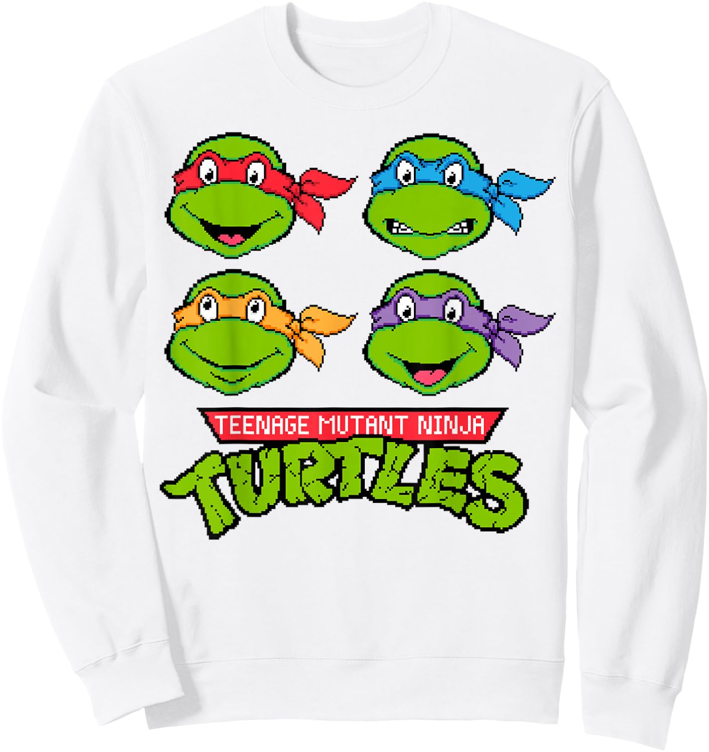 Teenage Mutant Ninja Turtles 16-Bit Turtle Heads Sweatshirt - Sweatshirt | White