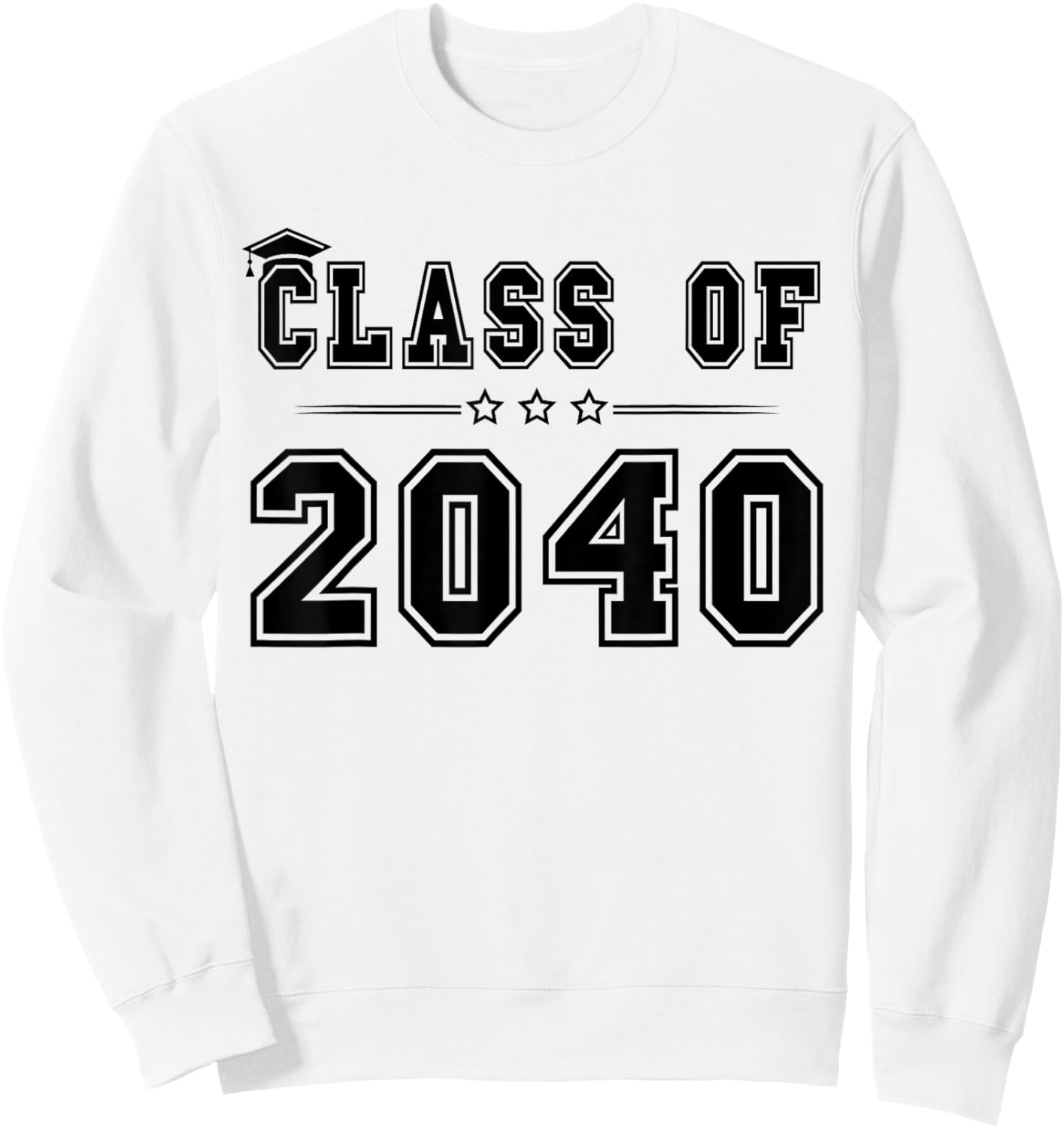 Class of 2040 Grow with Me Graduation Handprint On Back Sweatshirt - Sweatshirt | White