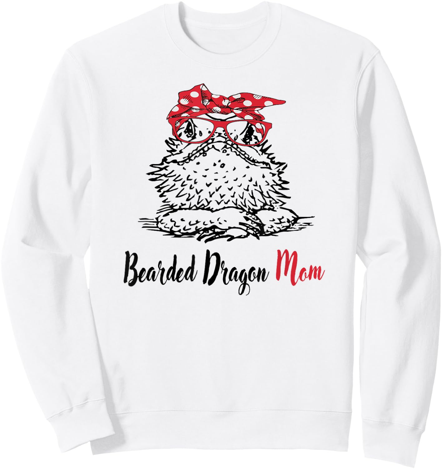Tiny Dinosaur Lover Bearded Dragon Mom Sweatshirt - Sweatshirt | White