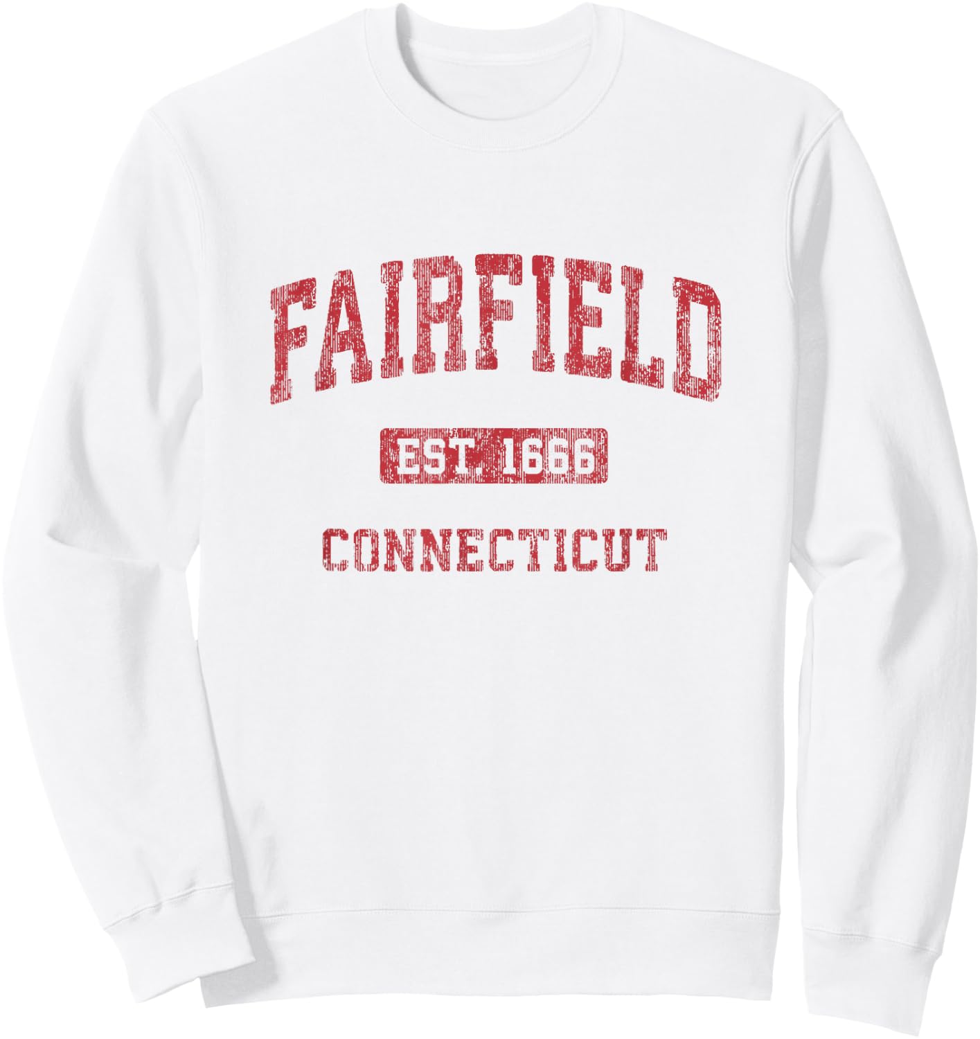 Fairfield Connecticut CT Vintage Athletic Sports Design Sweatshirt - Sweatshirt | White