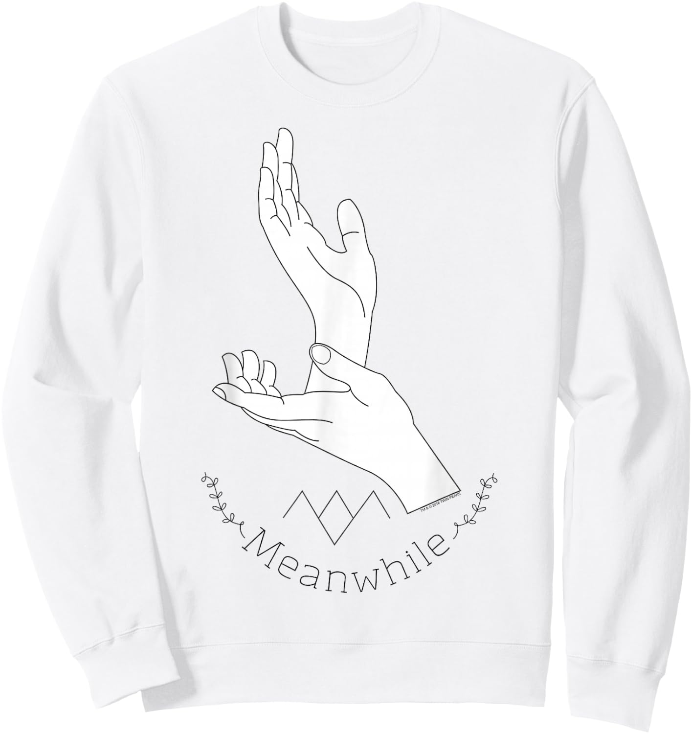 Twin Peaks Laura Palmer Meanwhile Hand Sign Graphic Sweatshirt - Sweatshirt | White