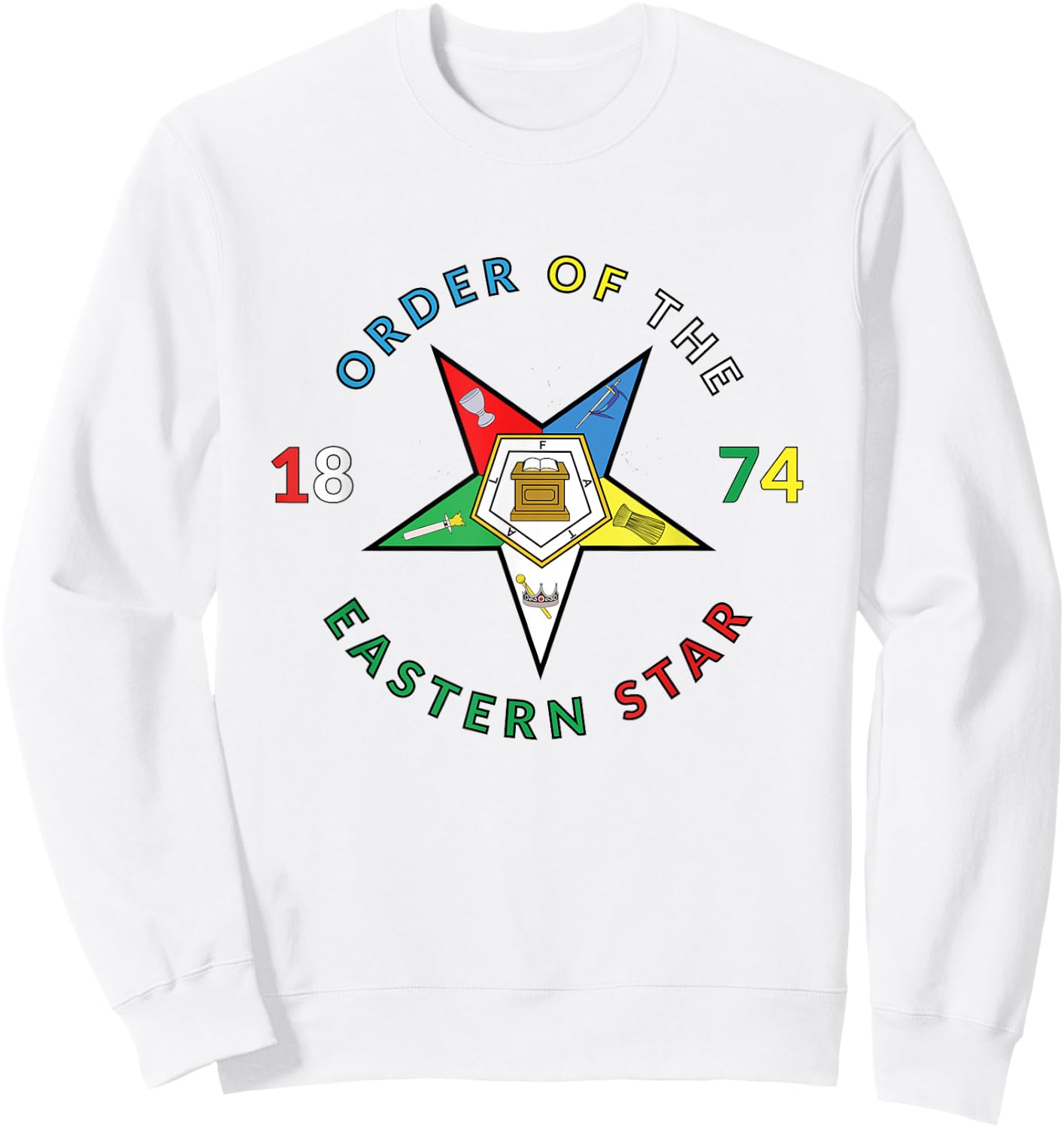 Order of the Eastern Star 1874 PHA OES Prince Hall Sweatshirt - Sweatshirt | White