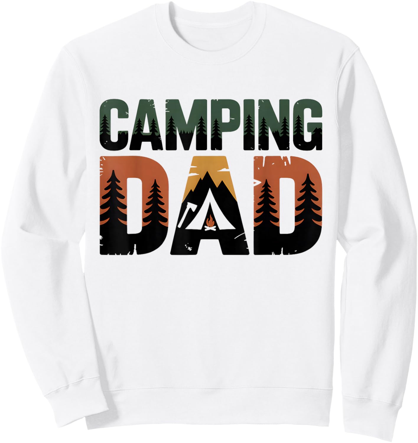 Camping Dad Bushcraft Outdoor Hiking Survival Father's Day Sweatshirt - Sweatshirt | White