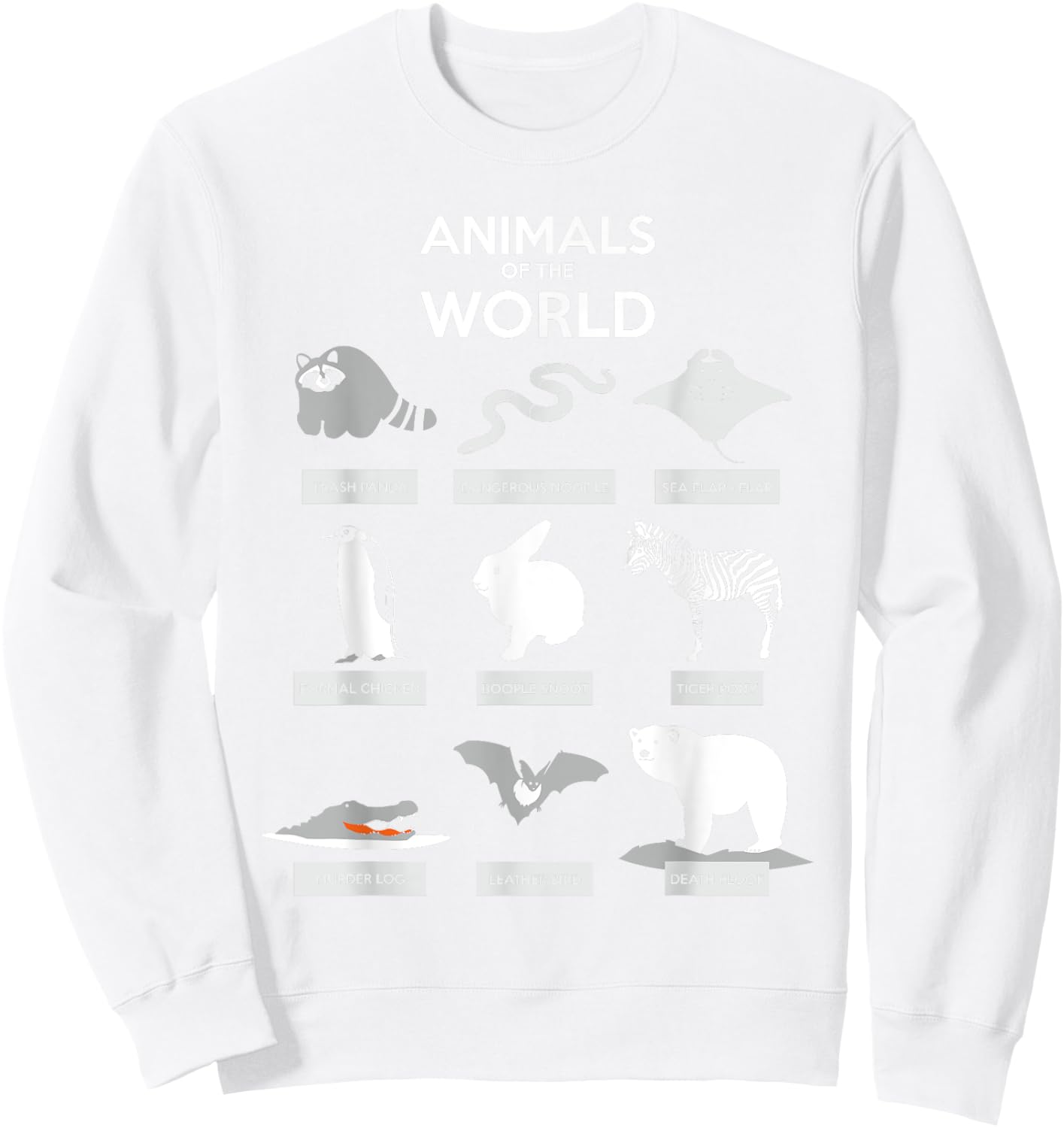 Animals Of The World | Funny Wild Animals Shirt Sweatshirt - Sweatshirt | White