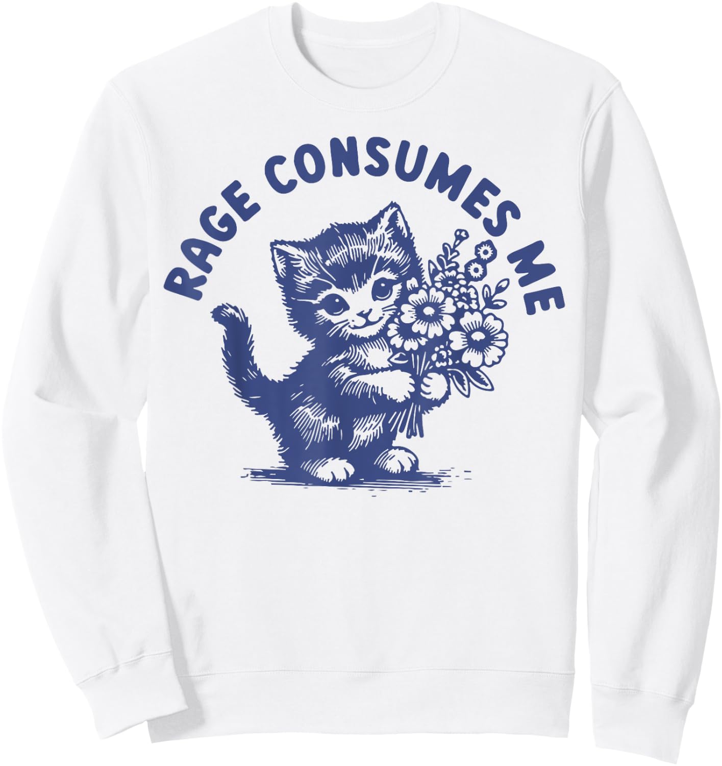 Cat Rage Consumes Me Women Sweatshirt - Sweatshirt | White