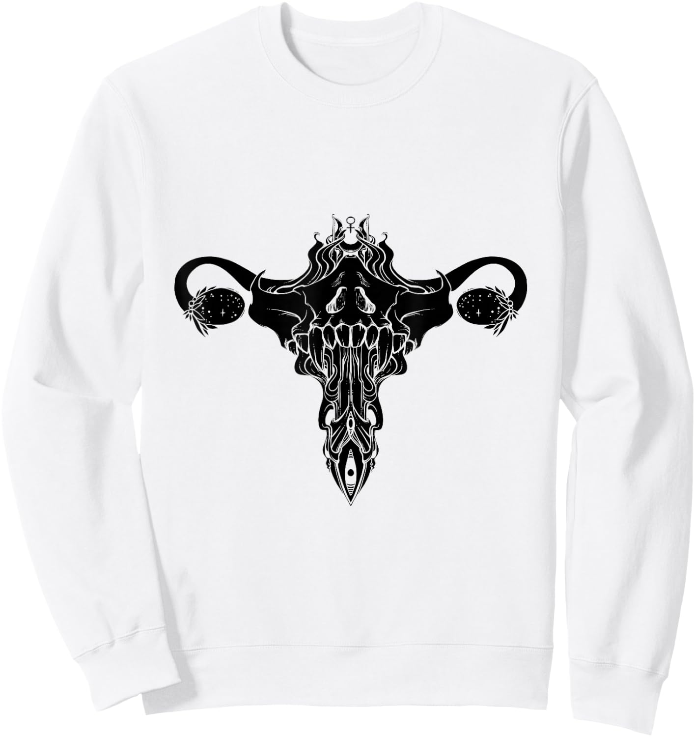 Death Metal Uterus Feminism Symbol Sweatshirt - Sweatshirt | White
