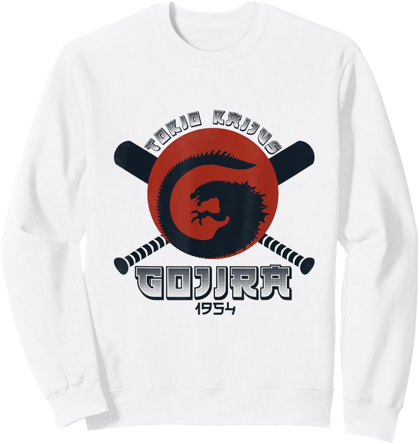 Team Kaijus Retro 1954 Baseball Japanese Fan Tokyo T Shirt Sweatshirt - Sweatshirt | White