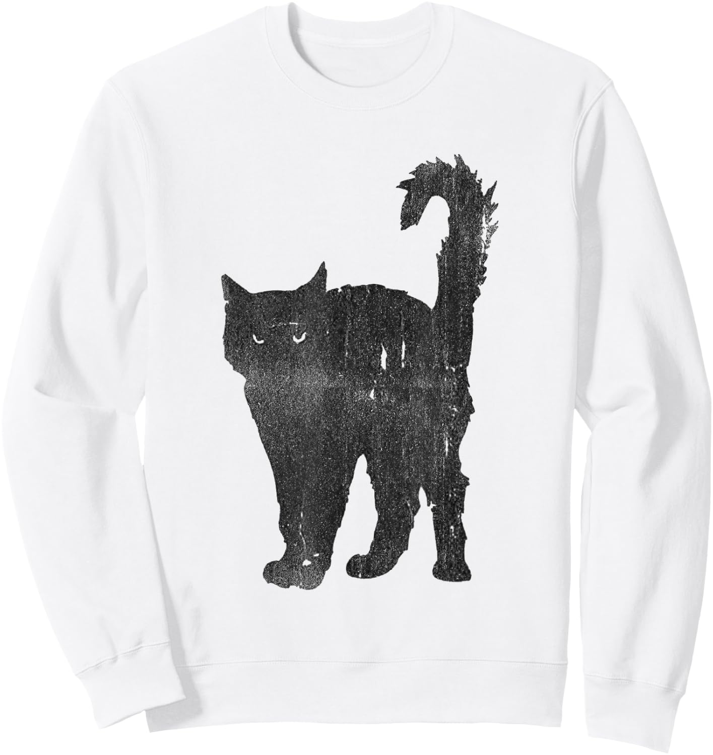 Awesome Punk Rock Black Cat & Sweatshirt - Sweatshirt | White