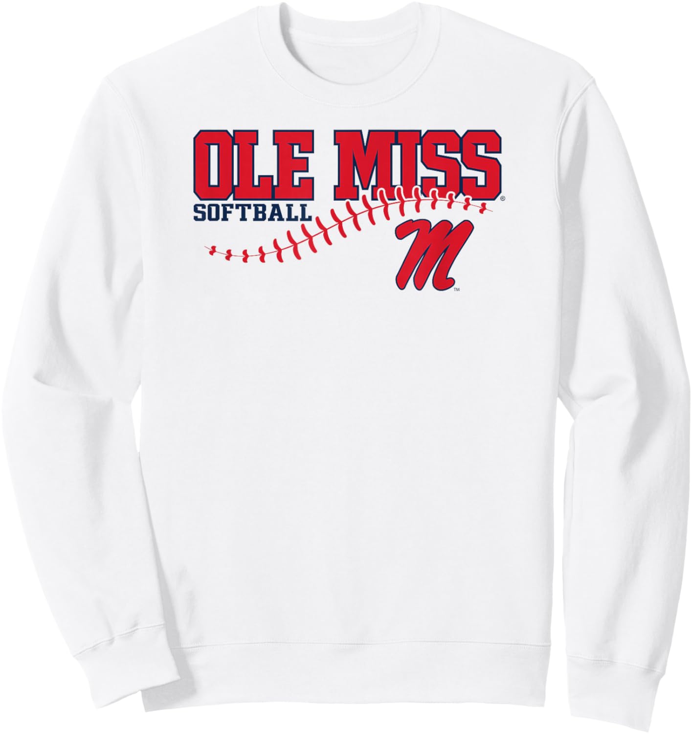 Mississippi Ole Miss Rebels Softball Laces Gray Sweatshirt - Sweatshirt | White