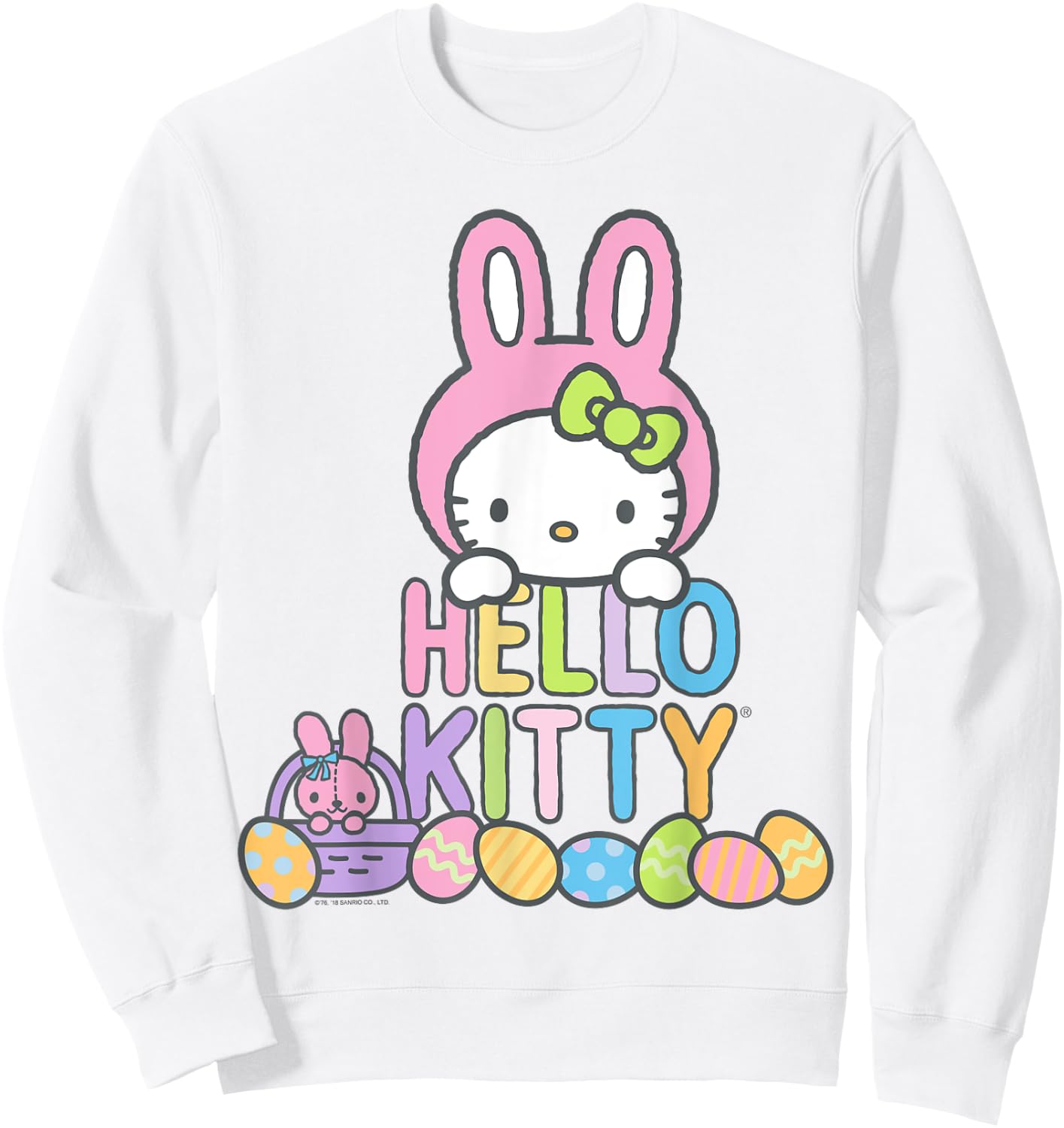 Hello Kitty Easter Bunny Logo Shirt Sweatshirt - Sweatshirt | White
