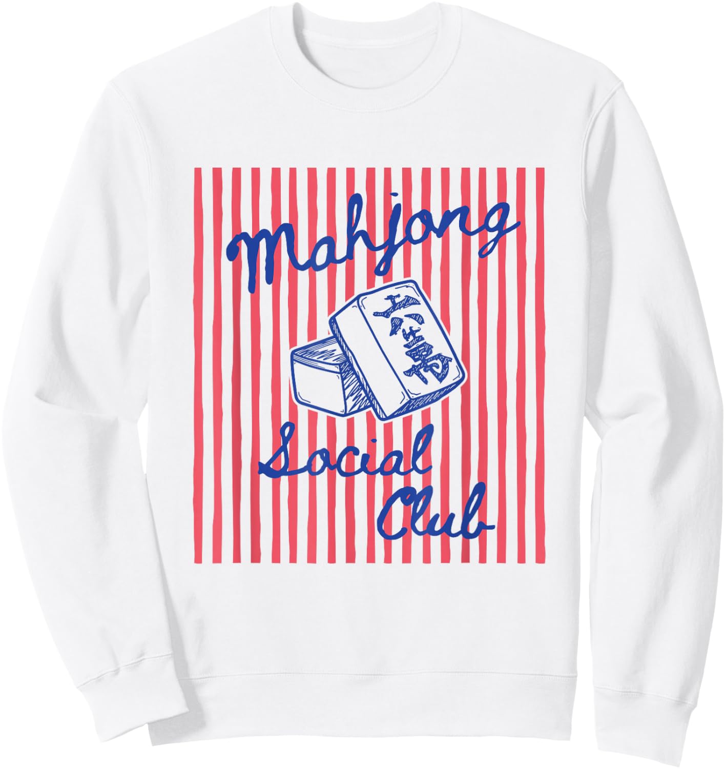 Mahjong Social Club Funny Mahjong Player Group Mahj Lover Sweatshirt - Sweatshirt | White