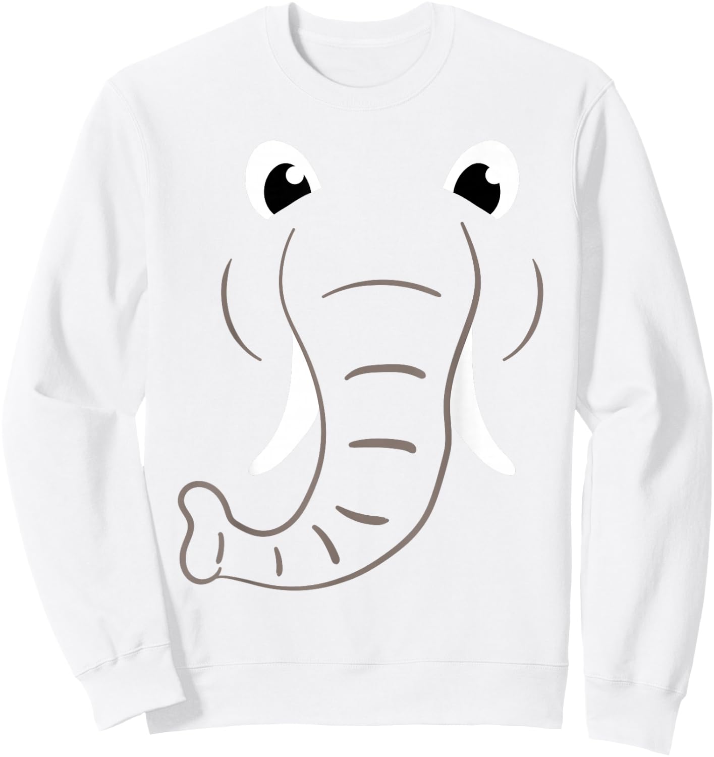 Elephant Face Costume Easy Halloween Costume Gift Funny Sweatshirt - Sweatshirt | White