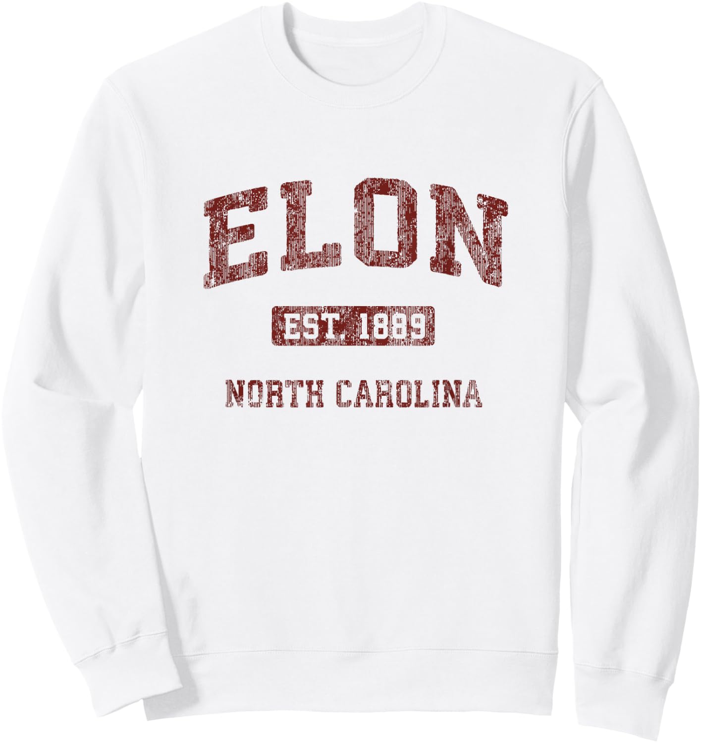 Elon North Carolina NC Vintage Athletic Sports Design Sweatshirt - Sweatshirt | White