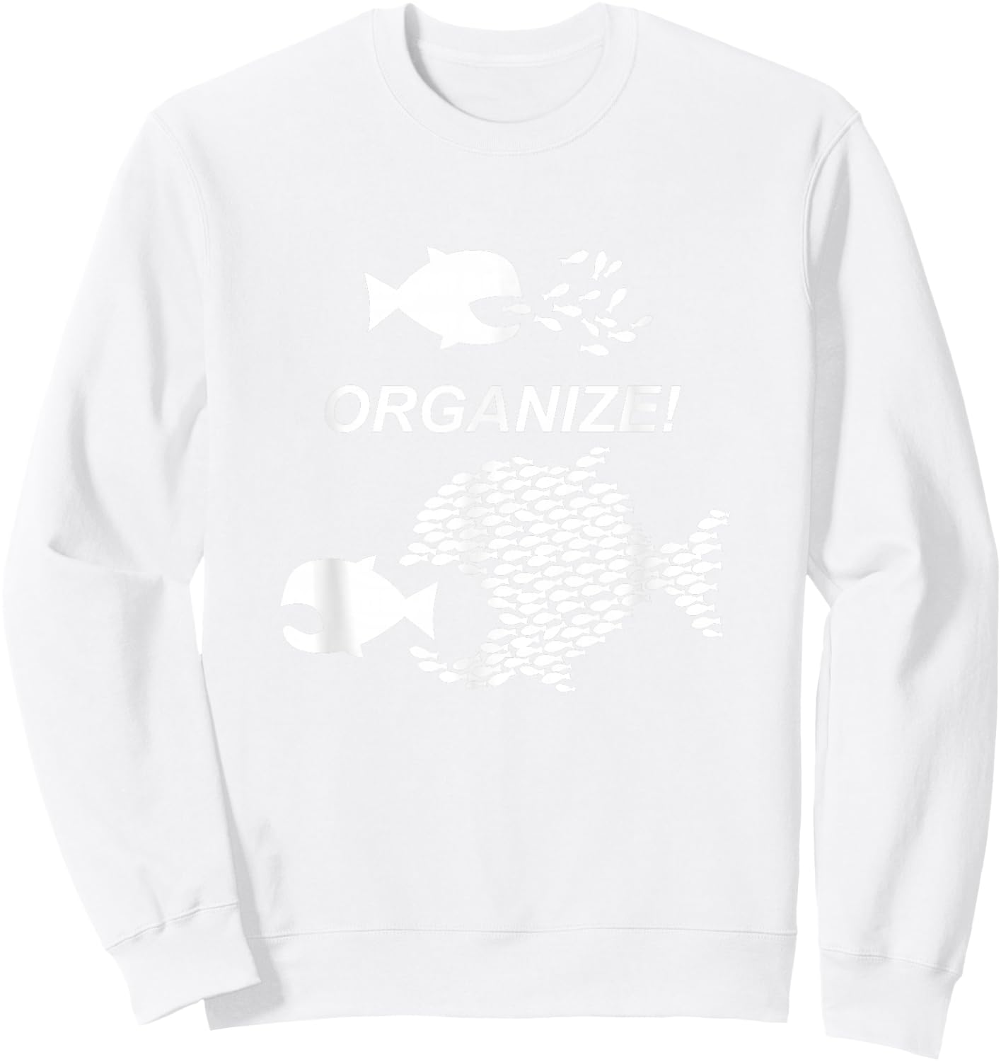 Big Fish Little Fish Pro Union Graphic Shirt Organize Sweatshirt - Sweatshirt | White