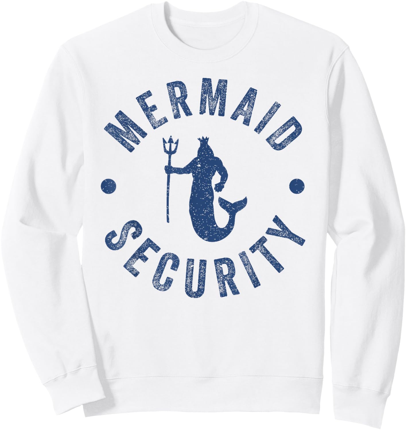 Funny Costume Men Boys Mermaid Security Sweatshirt - Sweatshirt | White
