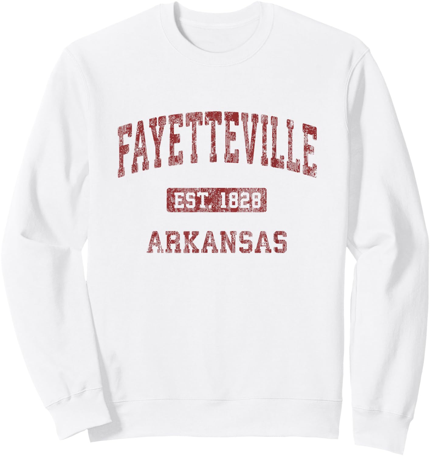 Fayetteville Arkansas AR Vintage Athletic Sports Design Sweatshirt - Sweatshirt | White