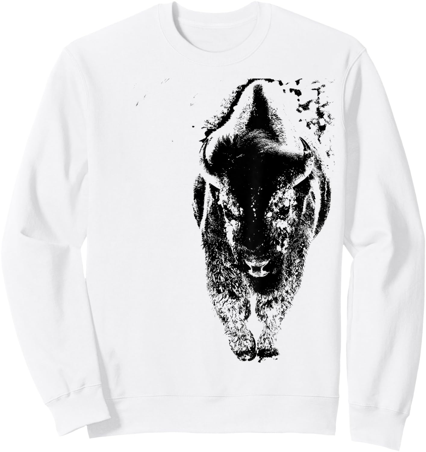 Buffalo Shirt American Bison Shirt snow Western Shirt Gift Sweatshirt - Sweatshirt | White