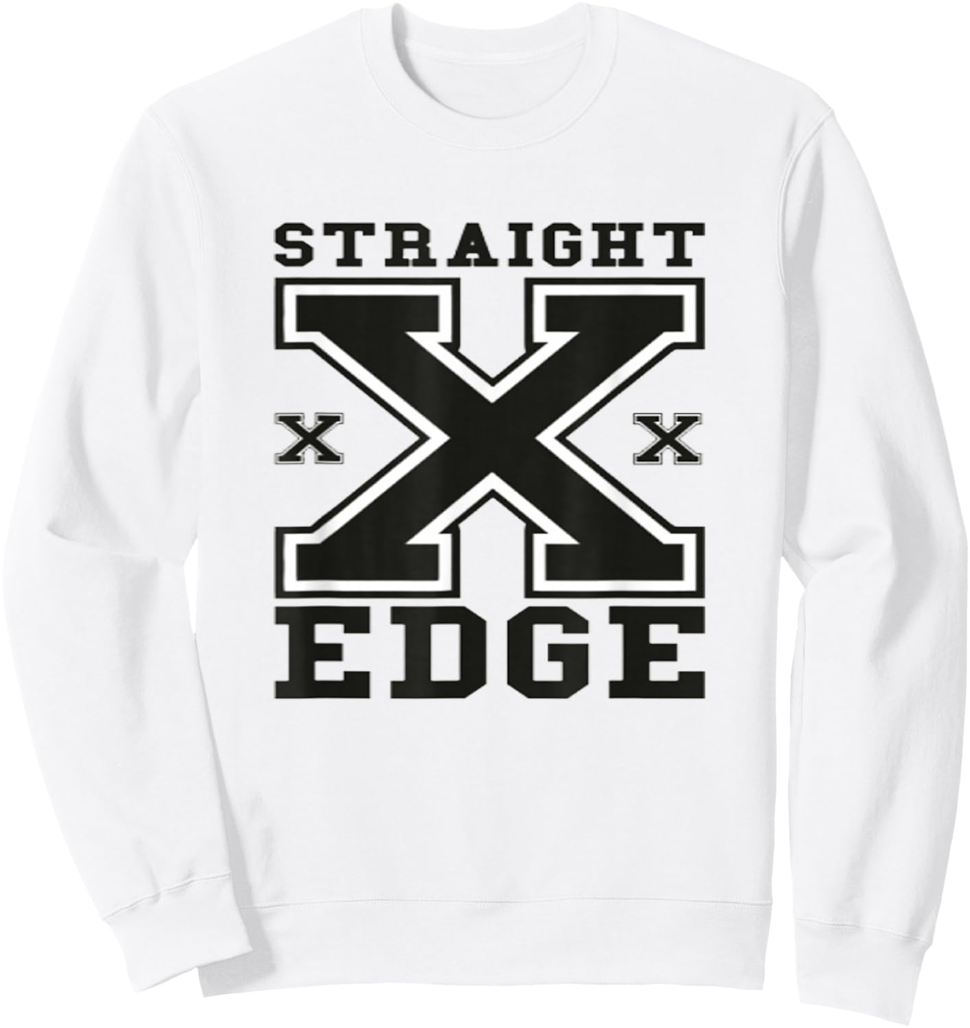 Straight Edge XXX Distressed Style Sweatshirt - Sweatshirt | White