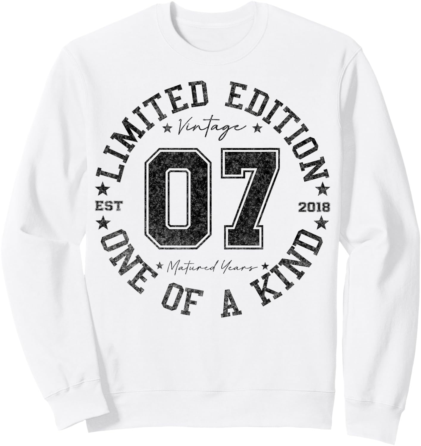7 Year Old Gifts Vintage 2018 Limited Edition 7th Birthday Sweatshirt - Sweatshirt | White