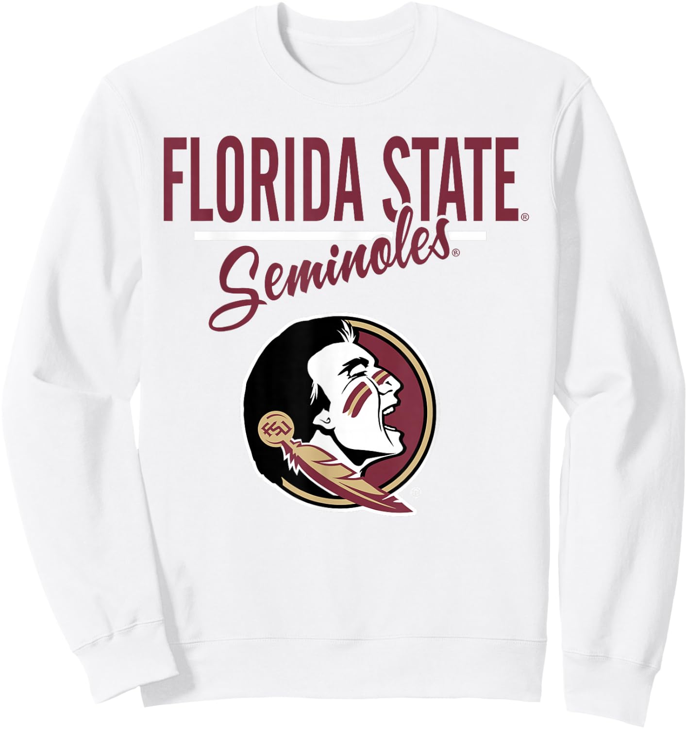 Florida State Seminoles Mascot Gray Officially Licensed Sweatshirt - Sweatshirt | White