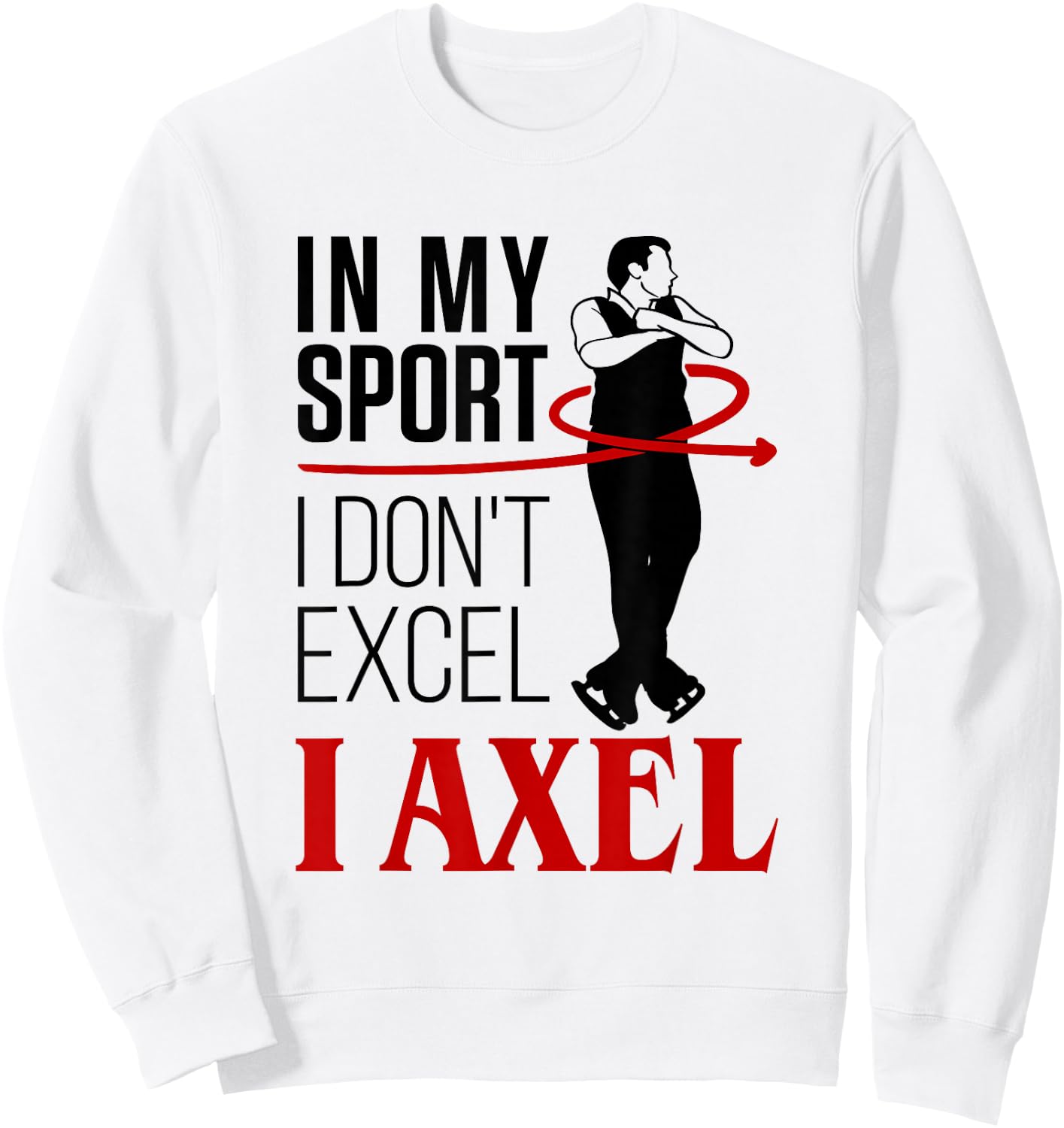 Figure Skating Axel Men Boys Ice Skater Sweatshirt - Sweatshirt | White