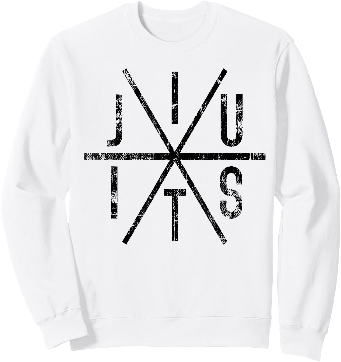 Brazilian Jiu Jitsu - BJJ Distressed - Black Ink Sweatshirt - Sweatshirt | White